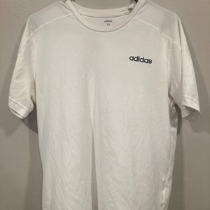 White Adidas Polyester Shirt Mens Medium